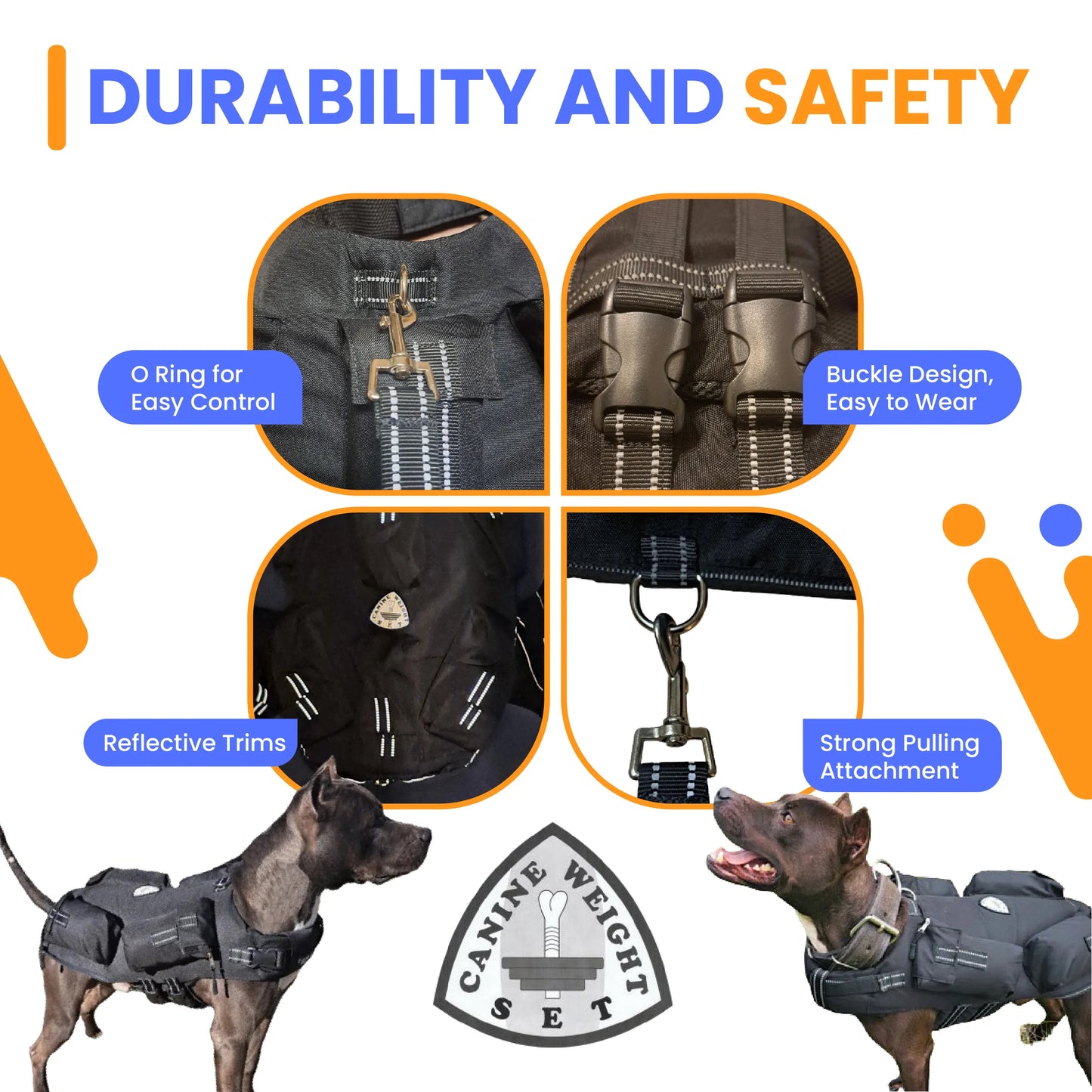 Weighted + Floatation Swimming + Pulling Attachment 3 in 1 Dog Vest